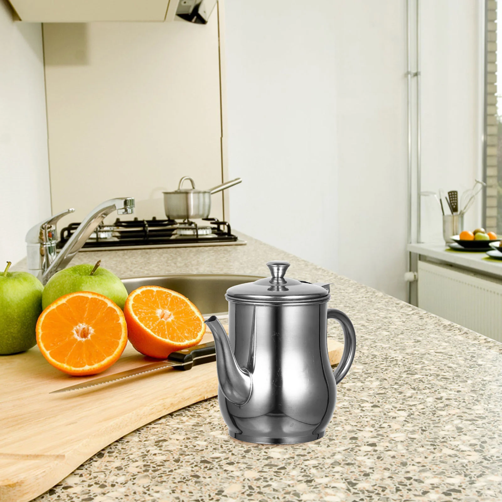

Stainless Steel Oil Pot Holder Dispenser Bottle Hair Strainer and Container with Filter Filters