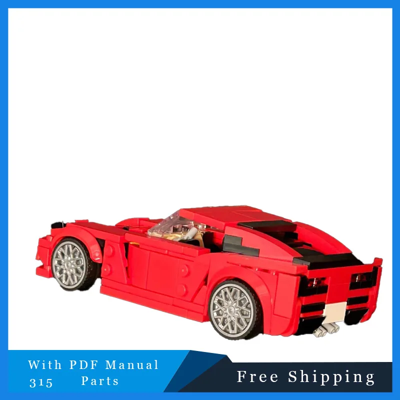 Blocs de construction modulaires de supercar de vitesse, 315 pièces, modèle MOC, voiture de sport rouge, Puzzle pour enfants, cadeau d'anniversaire et de noël