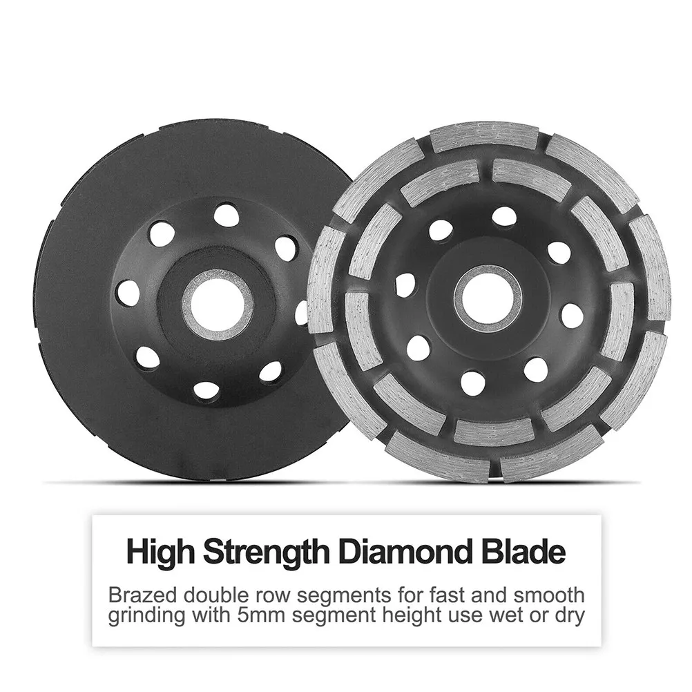 Diamond Segment Bowl Grinding Wheel 115mm Dual Row Professional Polishing Cup Cutting Disc for Marble Concrete Granite