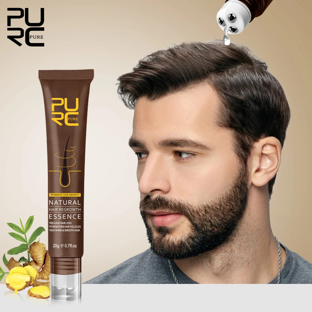 PURC Oil for Hair Thicker & Fuller Men Women Roller Scalp Massage Treatment Root Strengthening Ginger Hair Serum Care Products