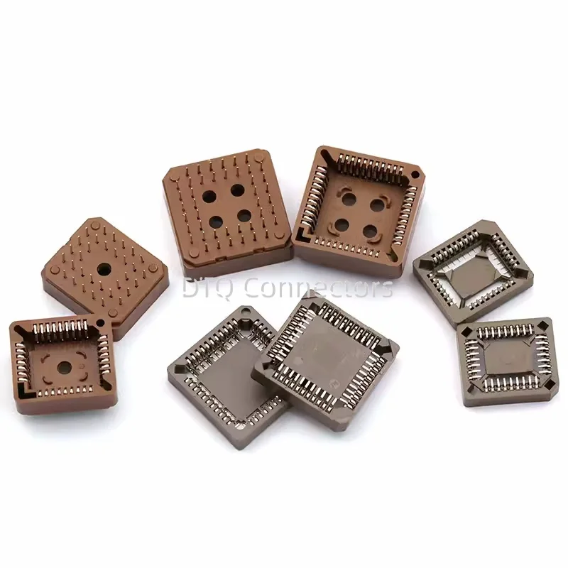 5pcs Plcc Socket Plcc20 Plcc28 Plcc32 Plcc44 Plcc52 Plcc68 Plcc84 Smd Dip Plcc Socket Adapter In Stock 20 28 32 44 68 84 Pin