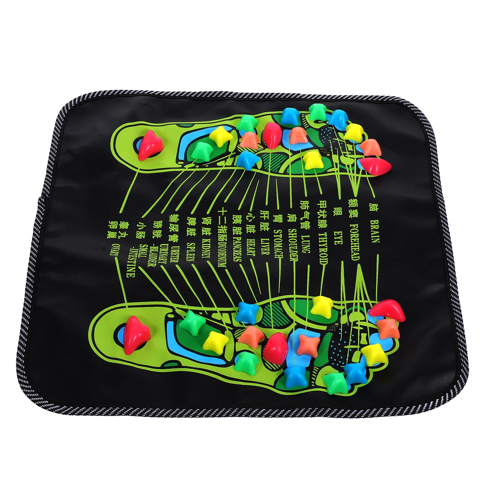 

Durable Black Reflexology Foot Stone Massage Mat Foot Pain Reliever Relaxation Pad Indoor Outdoor Walk Massager