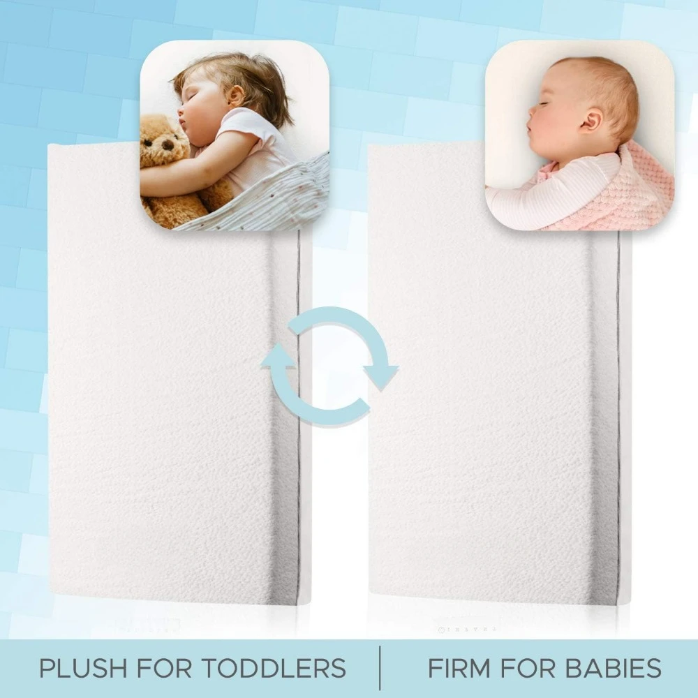 Materasso per culla a doppia faccia in cotone organico, materasso per bambini Premium in Memory Foam-US supporto solido per Gel rinfrescante per neonati