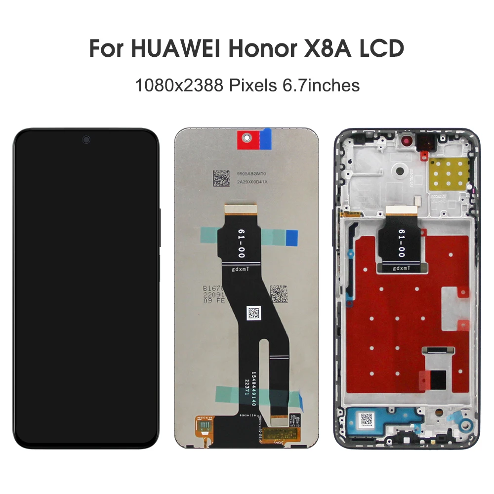 For HUAWEI Honor X8a For  6.7''HonorX8a CRT-LX1 CRT-LX2 CRT-LX3 LCD Display Touch Screen Digitizer Assembly Replacement