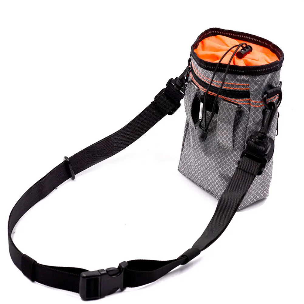 

Oxford Pet Food Bag Large Capacity Grey Carrier Travel Storage Pouch Training Waist Shoulder Bag Trash Pocket Outdoor