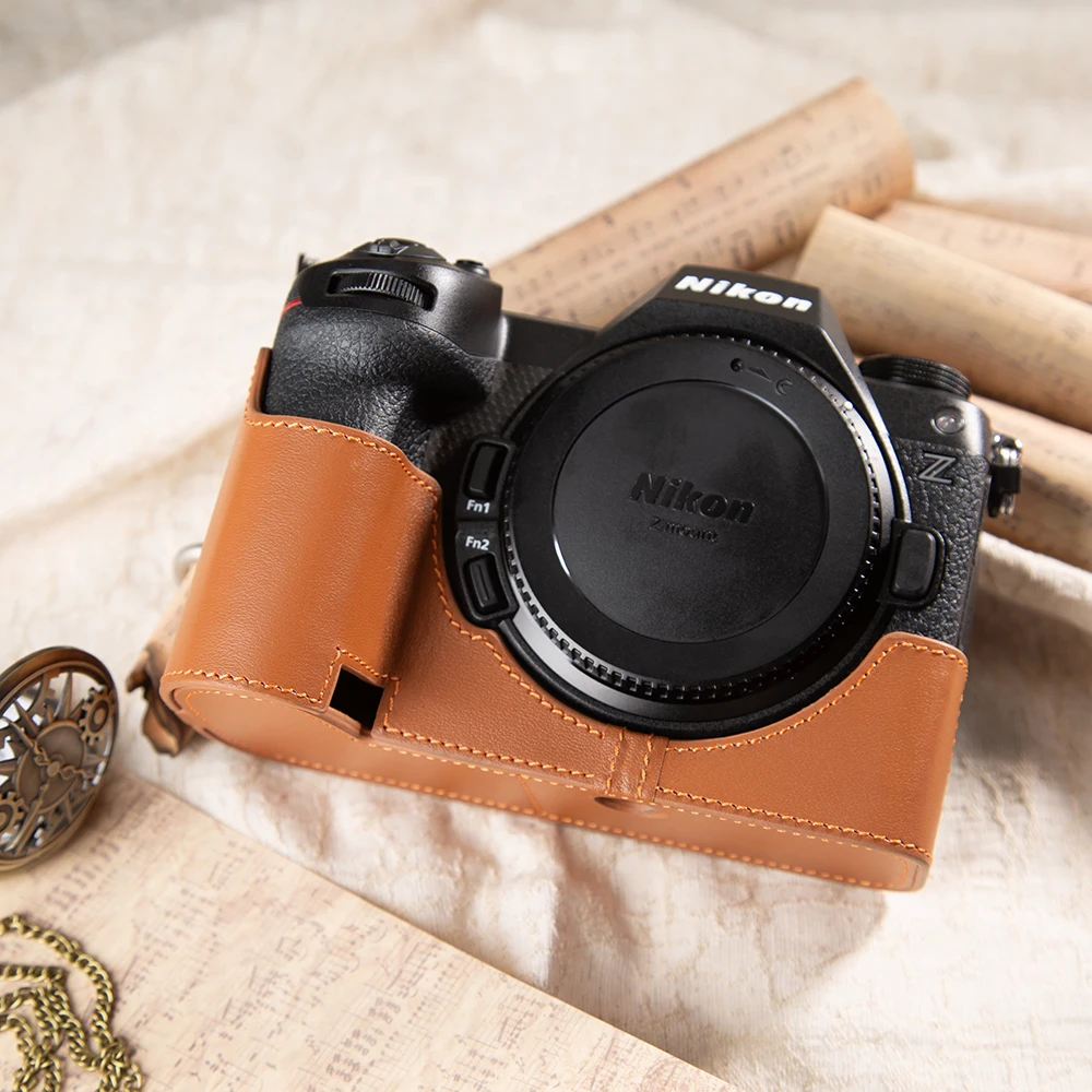 

Z63 Bag Cover Camera Handmade Genuine Real Leather Camera Half Case Cover Bag For Nikon Z63 Case Photography Accessories