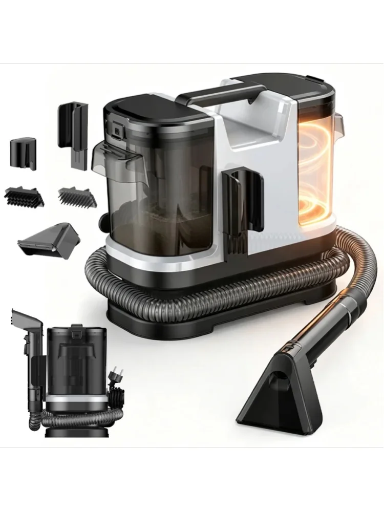 18000Pa Stoffreinigungsmaschine, 600W 0,8L Großer Tragbarer Fleckenentferner, Saug-Wasch-Staubsauger für Teppich Sofa Vorhang Polster Fleckenentfernung