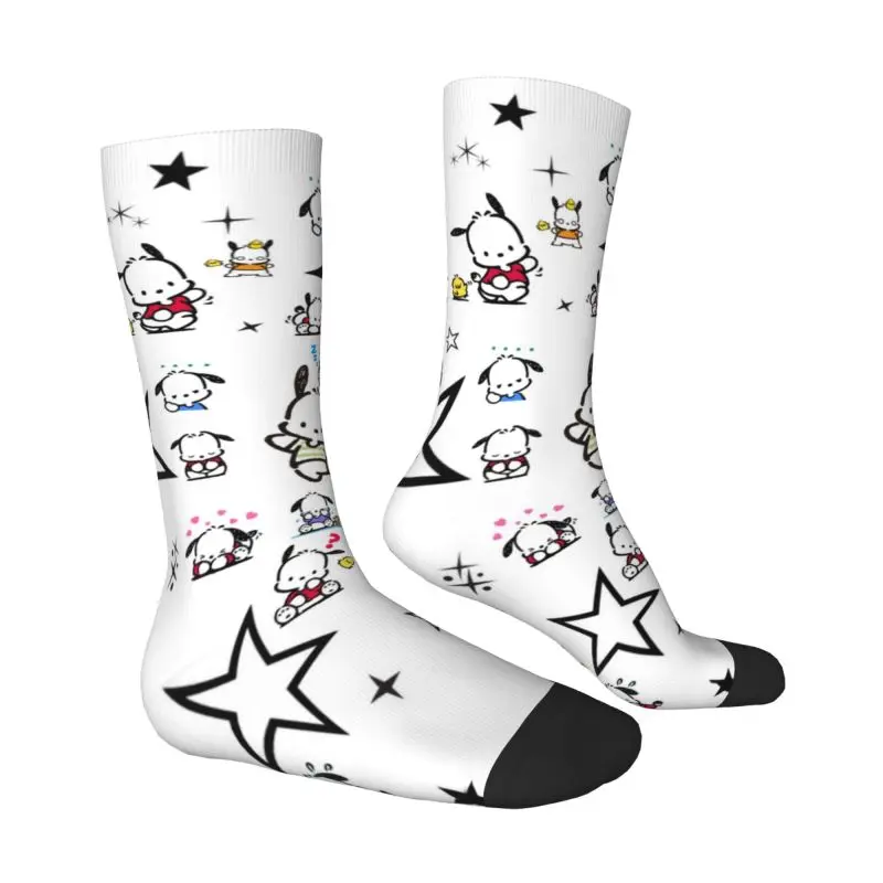 Custom Cool Pochacco Cute Cartoon Socks Women Men Warm 3D Printing Sports Football Socks