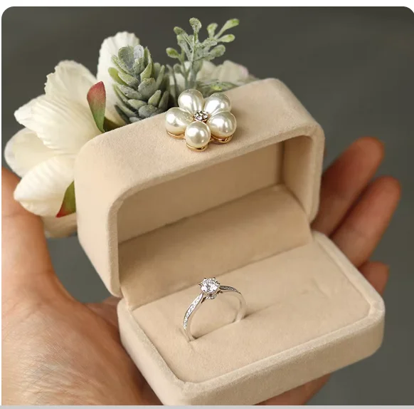 Wedding ceremony exchange ring box creative Mori marriage proposal bride and groom wedding ring box jewelry box