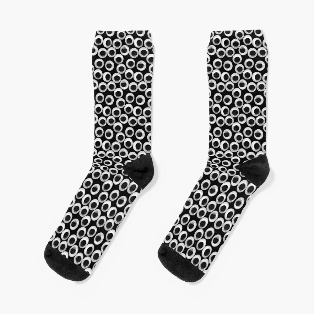 

Googly Eye Pattern - Black Socks floral winter gifts new year Socks For Men Women's