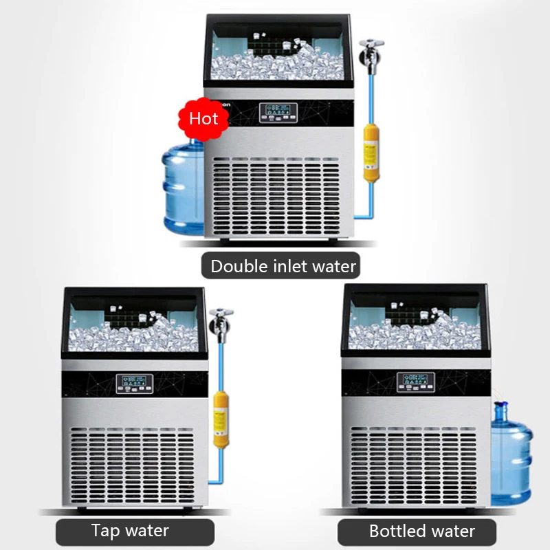 Ice Cube Maker Commercial Use Refrigeration Equipment Capacity Edible In Intercooled Milk Tea Shop Cooler Machine