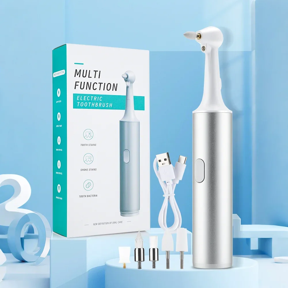 

USB перезаряжаемый электрический полировщик зубов 5 в 1, зубной скалер, зубная щетка, средство для удаления пятен на стойких зубах, очиститель для чистки зубов