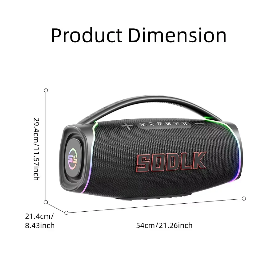 Sodlk S1621Portable Bluetooth Speaker 320W High-Power Wireless Stereo Outdoor Waterproof Portable Karaoke Party DJ Subwoofer