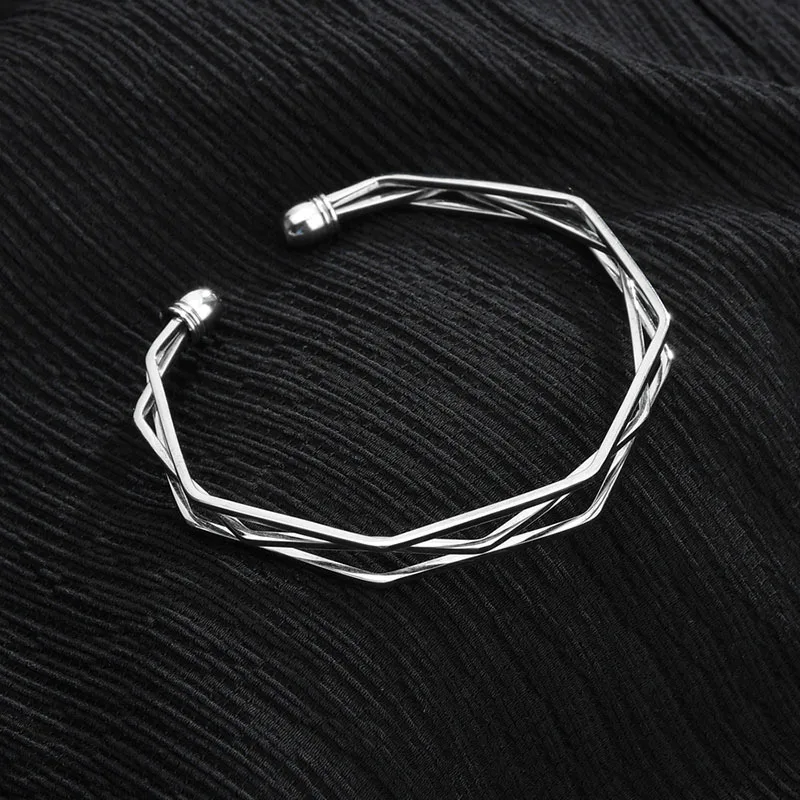 Korean Version Of The Simple Same Style Three-layer Irregular Geometric Bracelet Opening Adjustable Bracelet Jewelry Wholesale