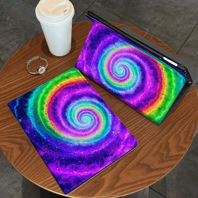 

Blue Pink Swirl Pattern For Samsung Galaxy Tab S11 A11 A9 A8 S6 A 10.1 A7 10.4 Plus 2025 2023 Tablet Case Gift