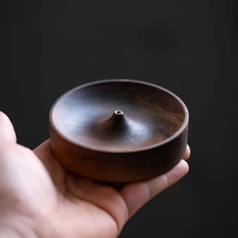 ✰✪Solid Wood Incense Holder Handmade For Meditation & Home Decor Natural Grain No Power Needed Spiritual Holiday Gift
