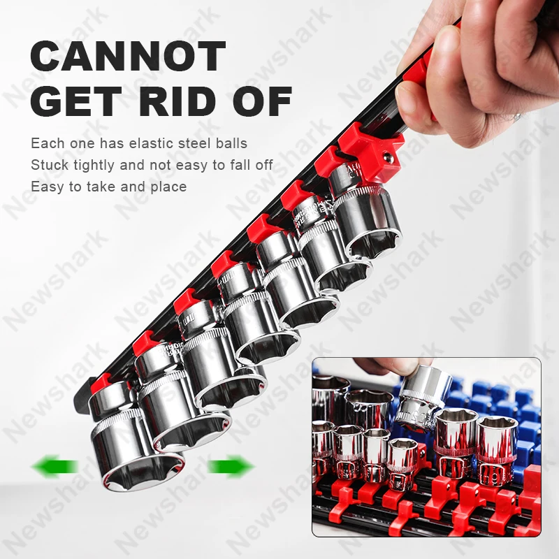 Garage Storage Rack, Suitable for Mechanical Storage 6-Piece Tool Socket Holder, Socket Holder Heavy-Duty Tool Holder,