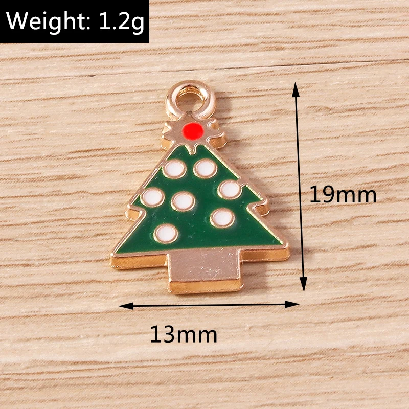 10 Stück gemischte Emaille-Weihnachtsbaum- und Rentier-Anhänger für Schmuckherstellung, Ohrhänger, Halsketten, Armbänder, DIY-Bastelzubehör – Detail 13