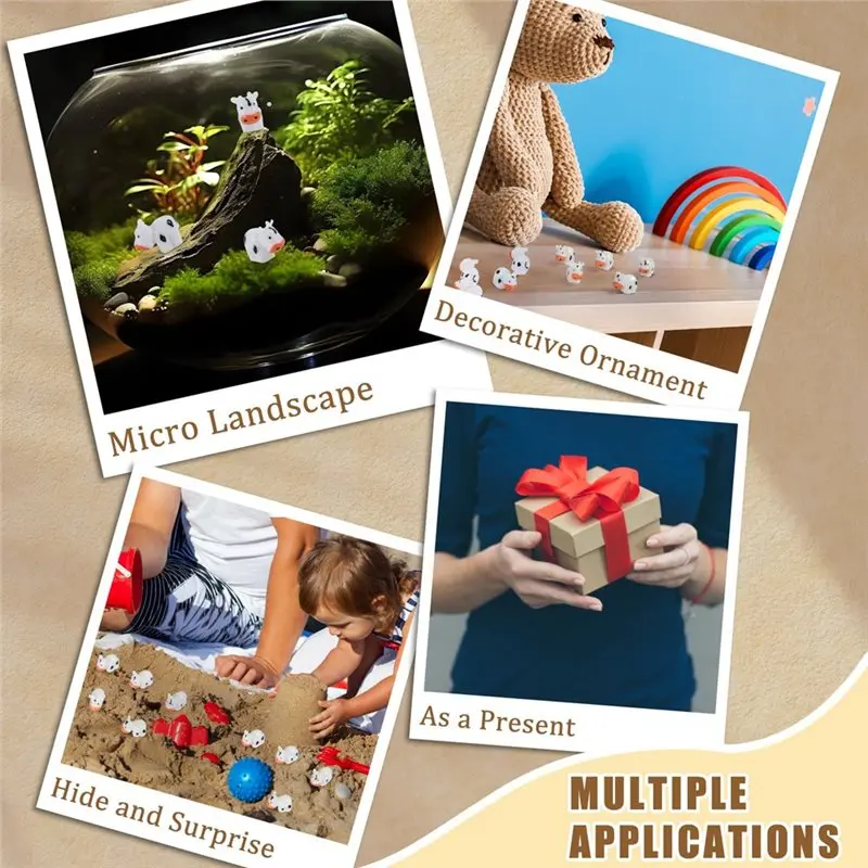 

A41I Tiny Plastic Cows 200 Pcs Mini Resin Animal For Figures Bulk Garden Accessories For Statue DIY Miniature For Figures