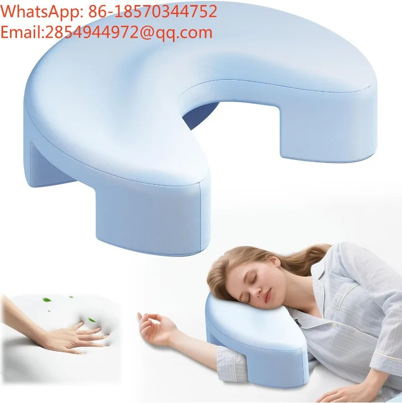 Side Sleep Pillow Ergonomic Memory Sponge Pillow with Arm Hole for Neck and Shoulder Pain