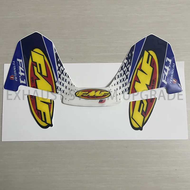 FMF stiker 4T knalpot motor, stiker pipa pembuangan tahan air (26cm x 15cm) Universal untuk mobil dan sepeda motor