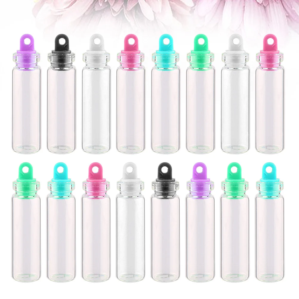 

50pcs 2ml Clear Small Mini Glass Jars Wish Bottles Sealed Drift Bottle with Plastic Stoppers (11x35mm)