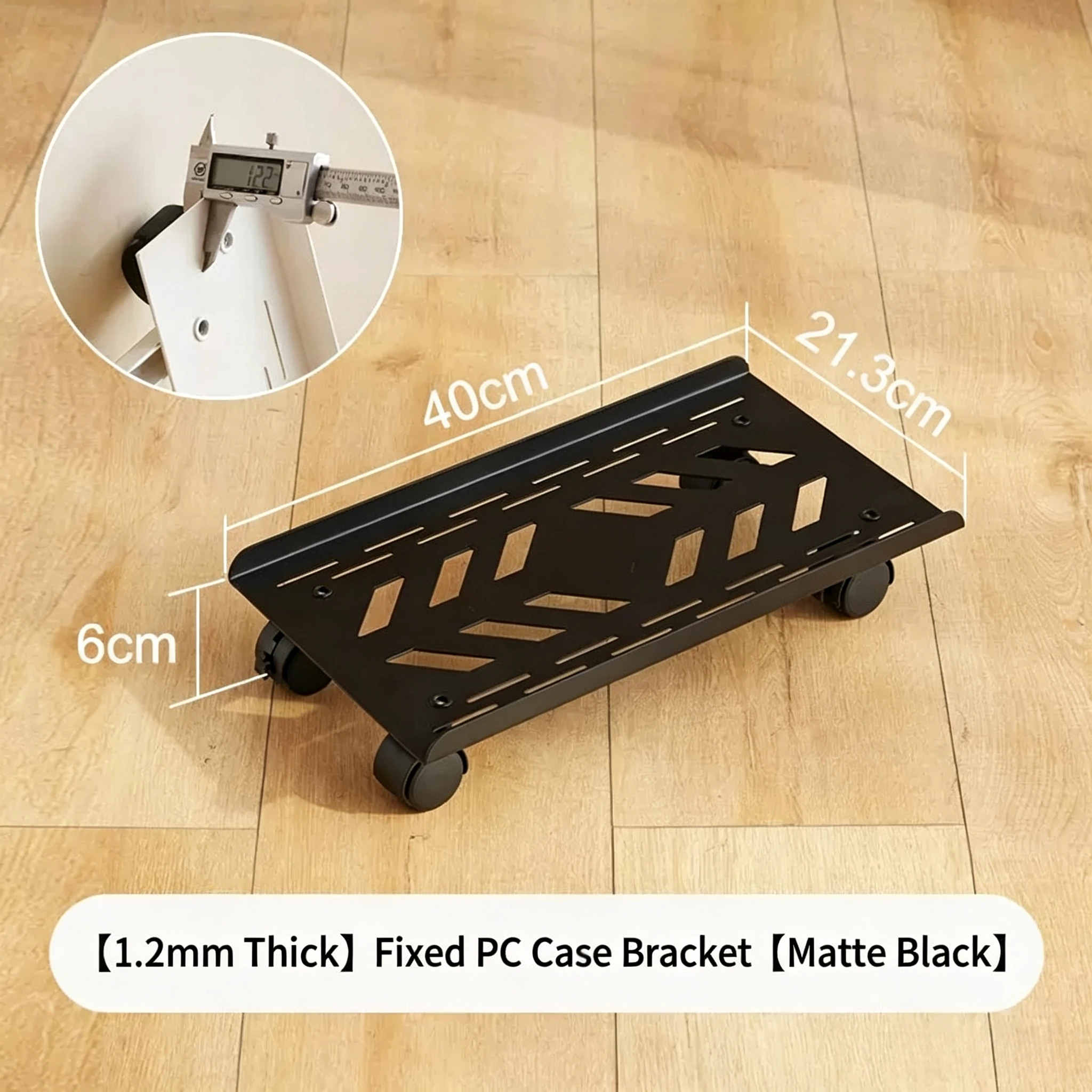 New Mobile Computer Case Stand with Casters for Desktop PC, Host Tray Storage Rack for Home & Office
