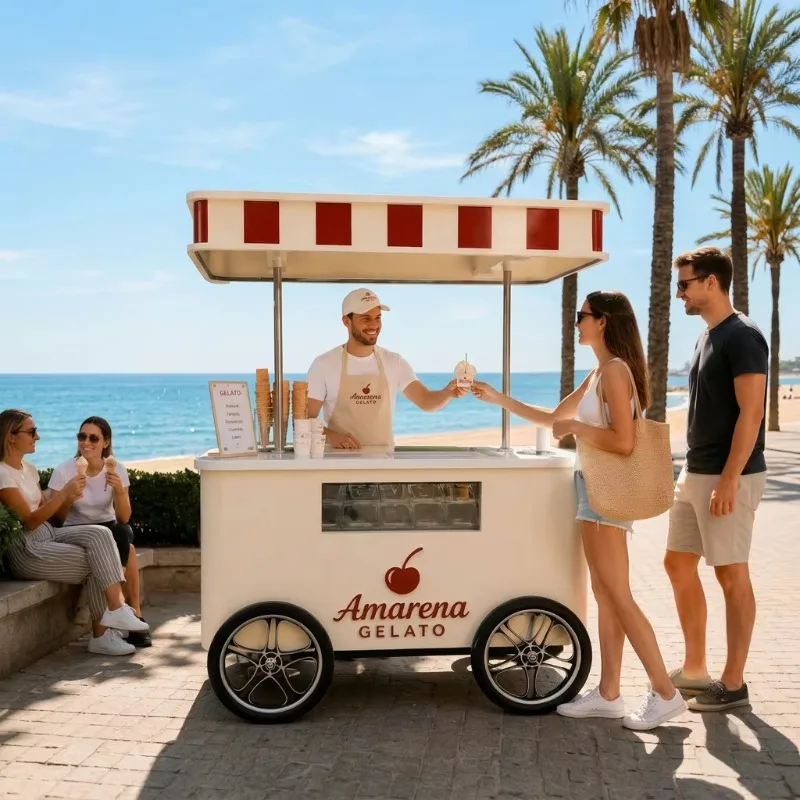Mobile Food Cart Commercial Hand Push Street Vending Cart For Sale Bulk&Custom