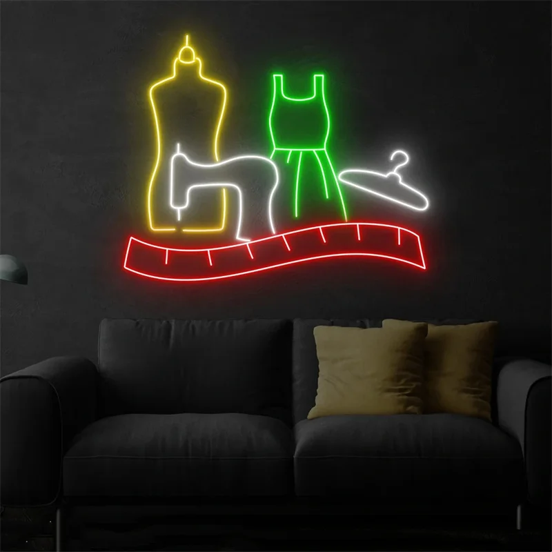 Naaien Mode Winkel Neon Bord, Vrouw Kleding Led Bord, Mode Winkelen Decor, Vrouw Dame Teken, Aangepaste Kleding Boetiek Decor