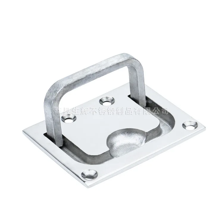 

76 * 58 square floor buckle 316 stainless steel yacht marine hardware floor buckle deck cover buckle square handle