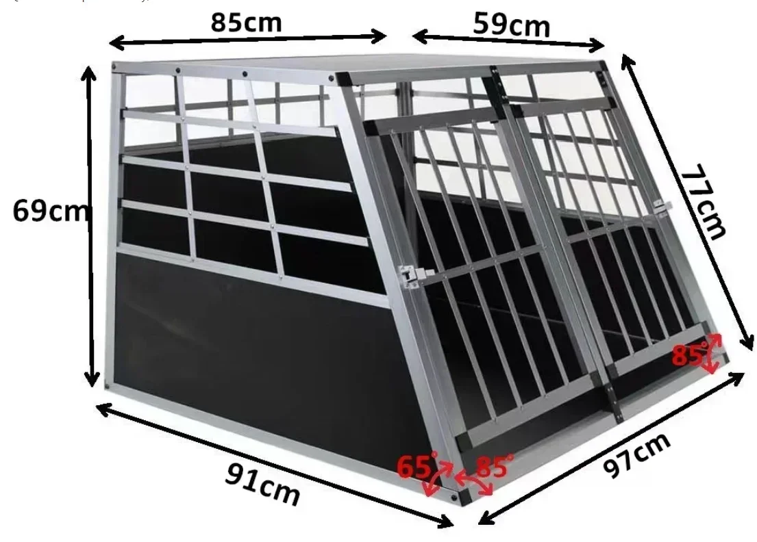 Aluminium Alloy Car Dog Crate Portable Out Special Self-driving Boot Pet Cage Dog Kennel