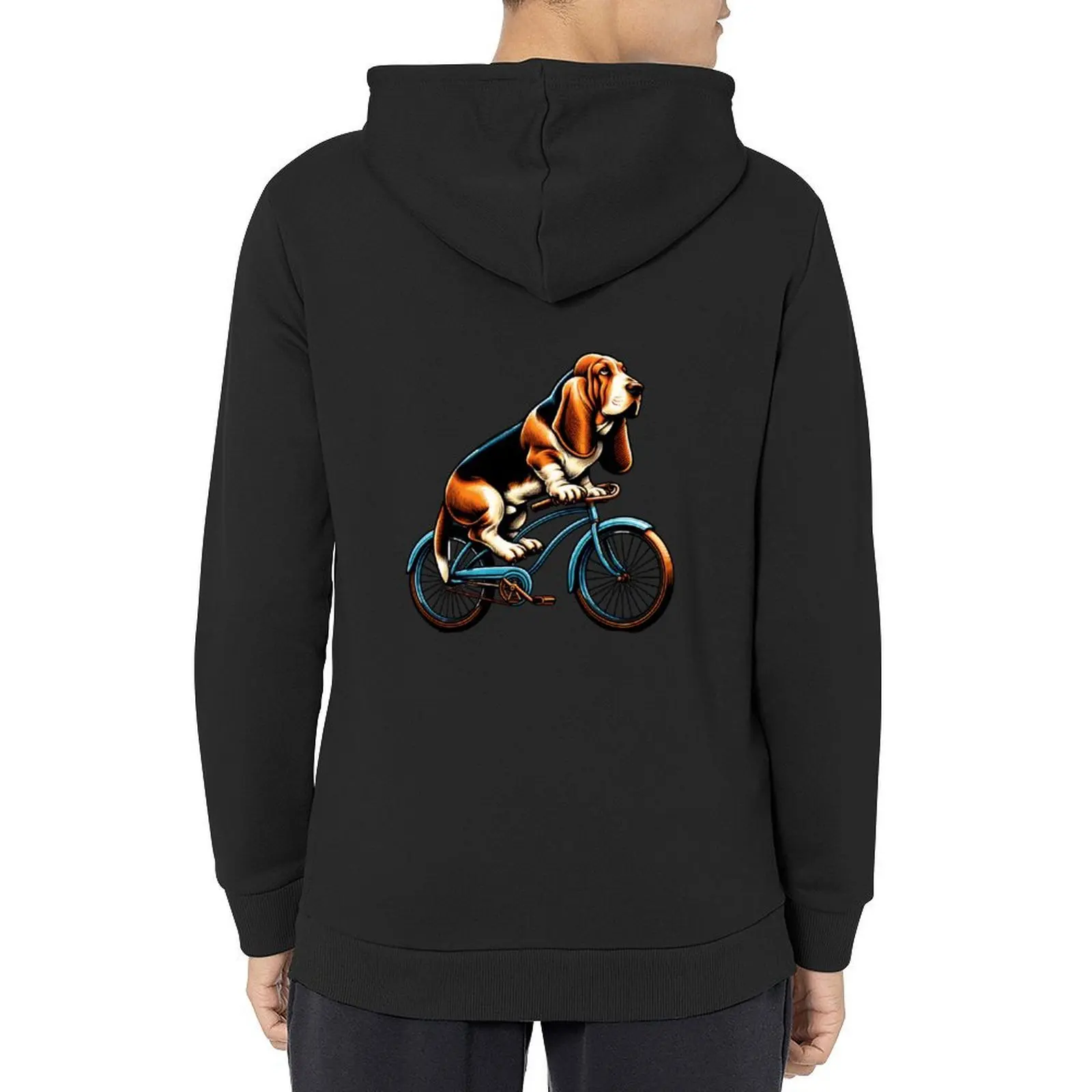 

Basset Hound Cycling Hoodie autumn new products men's winter sweater mens designer clothes autumn clothes graphic hoodie