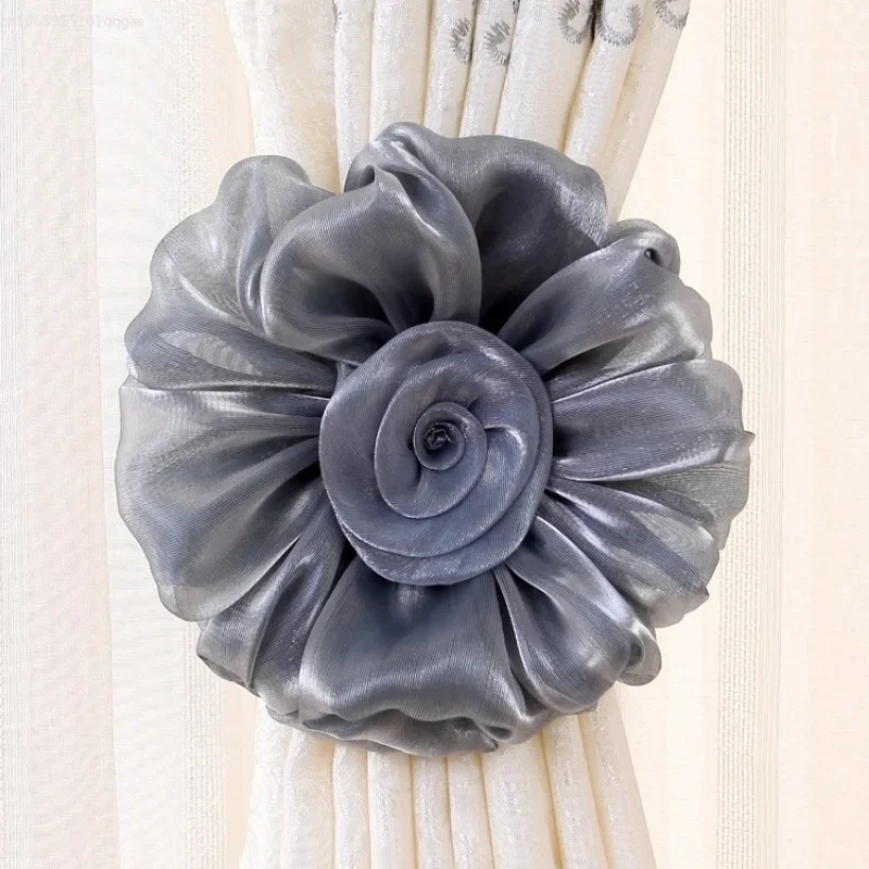 New Room Buckle Holder Magnetic Curtain Tieback Flower Strap Window Flower Curtain Tieback Clip-on Rose Tie Holder Decor