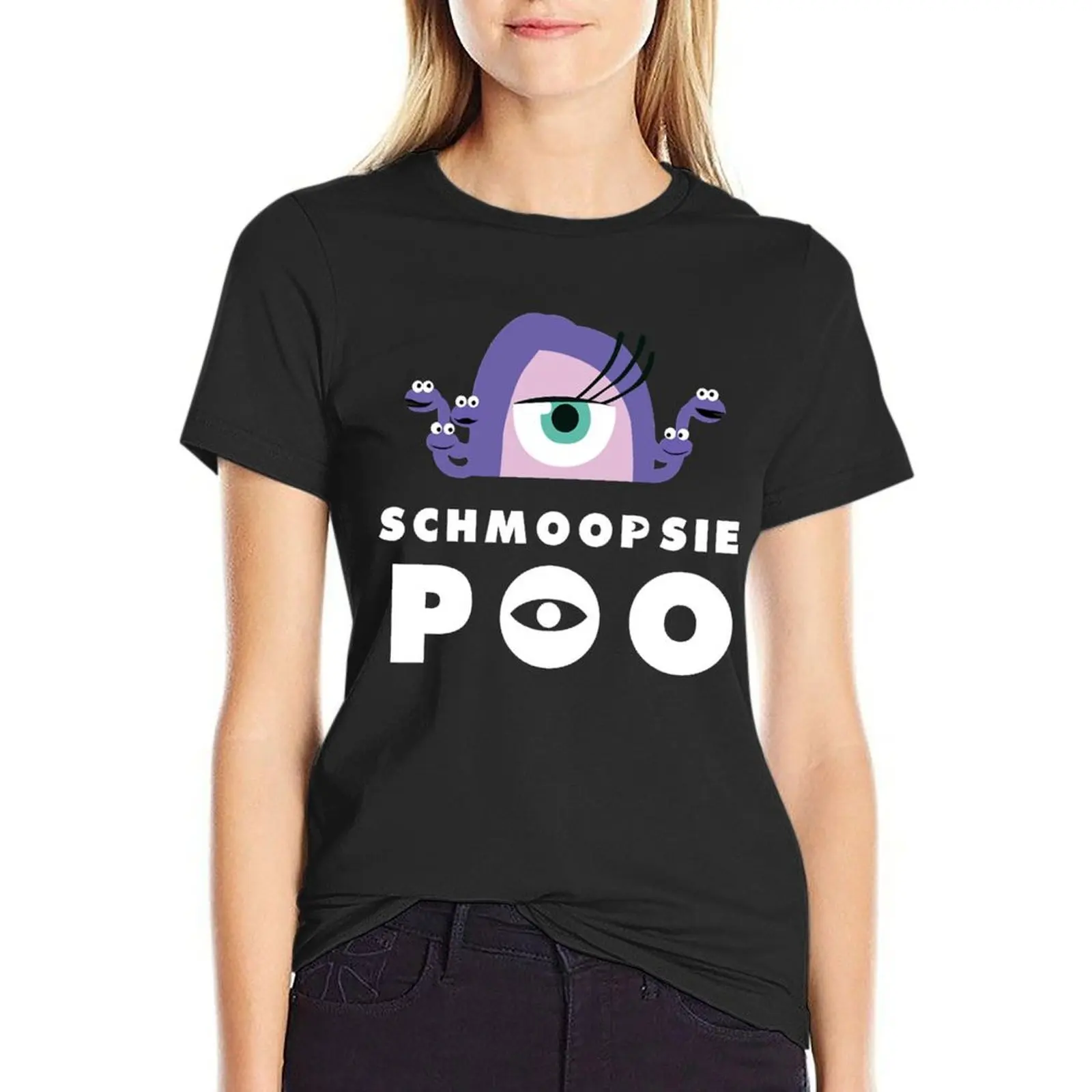 

Schmoopsie Poo T-shirt tops anime clothes aesthetic clothes Women's summer blouses 2024