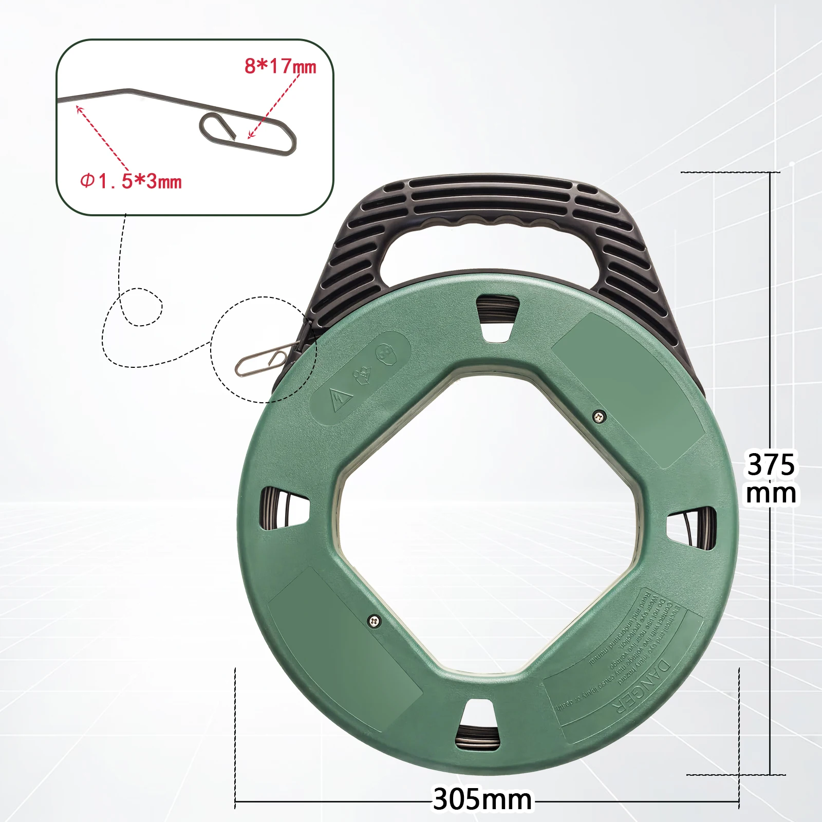 3mm*1.5mm*50m Carbon Steel Cable Puller Electrical Wire Fish Tape Duct Rod Lead Device Construction Electrician Through Wall