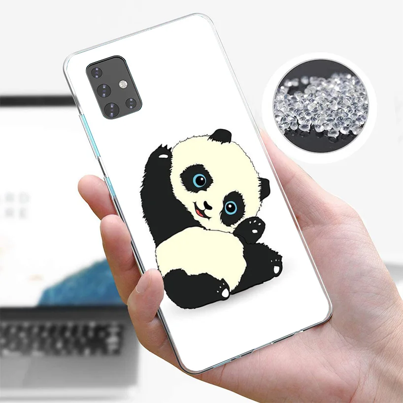 Cartoon Cute Panda Bear Phone Case For Samsung Galaxy A51 A41 A31 A21S A11 A01 A71 A50S A40 A30 A20S A10S A6 A7 A8 A9 Print Cove