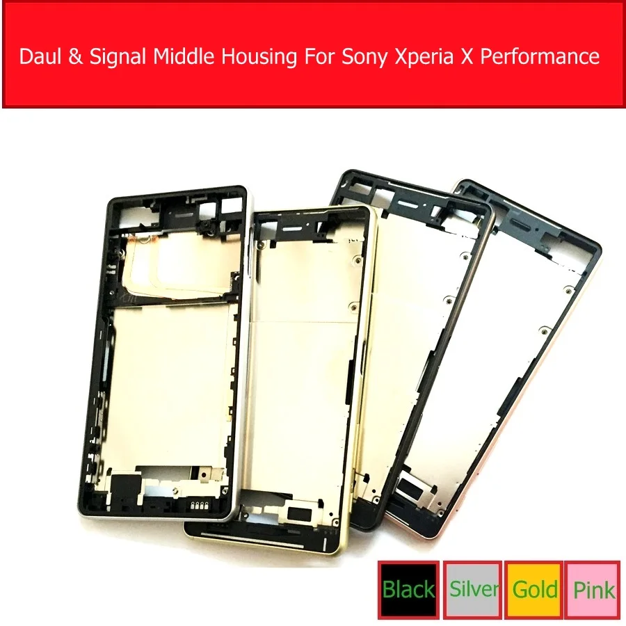 Daul & Single Middle Housing  Cover For Sony Xperia X Performance XP F8131 F8132 LCD Frame Bezel Housing + Side Buttons Parts