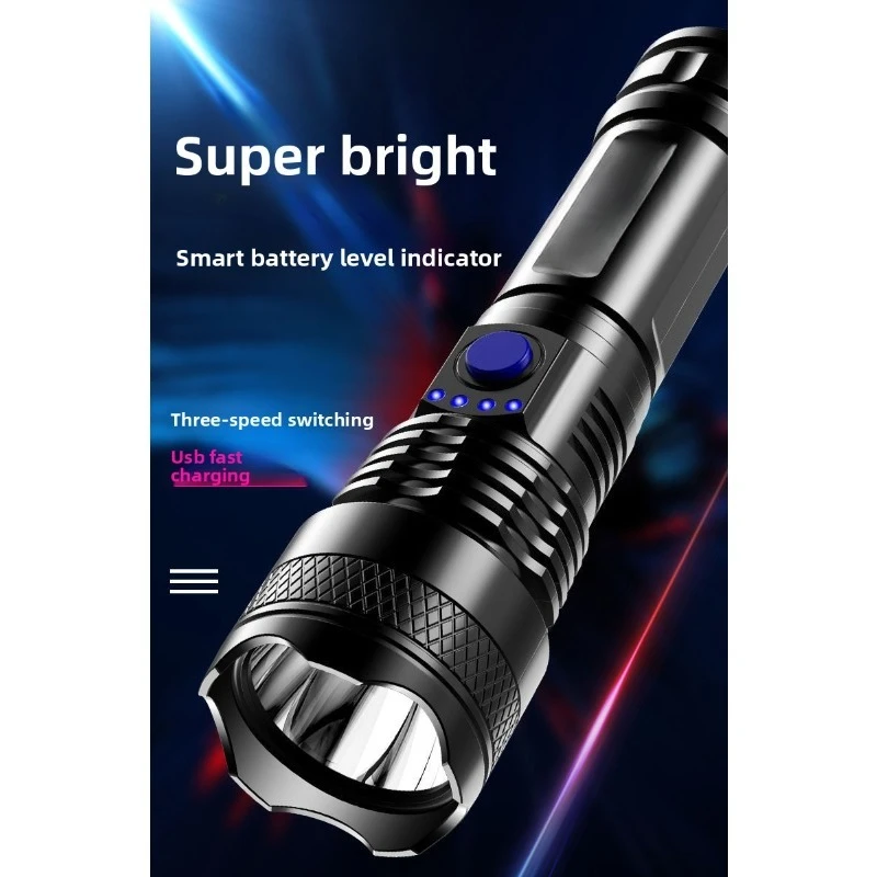 High-Intensity LED Flashlight: Long-Range, USB-Rechargeable, Multi-Functional, Portable Lighting for Outdoor, Home & Camping Use