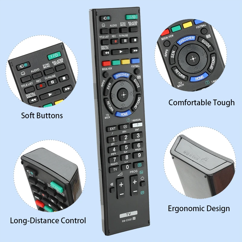 RM-ED061 Remote Control For Sony TV KD-49X8505B KD-55X8505B KD-55X9005B KD-65X8505B KD-65X9005B KD-70X8505B KD-65S9005B