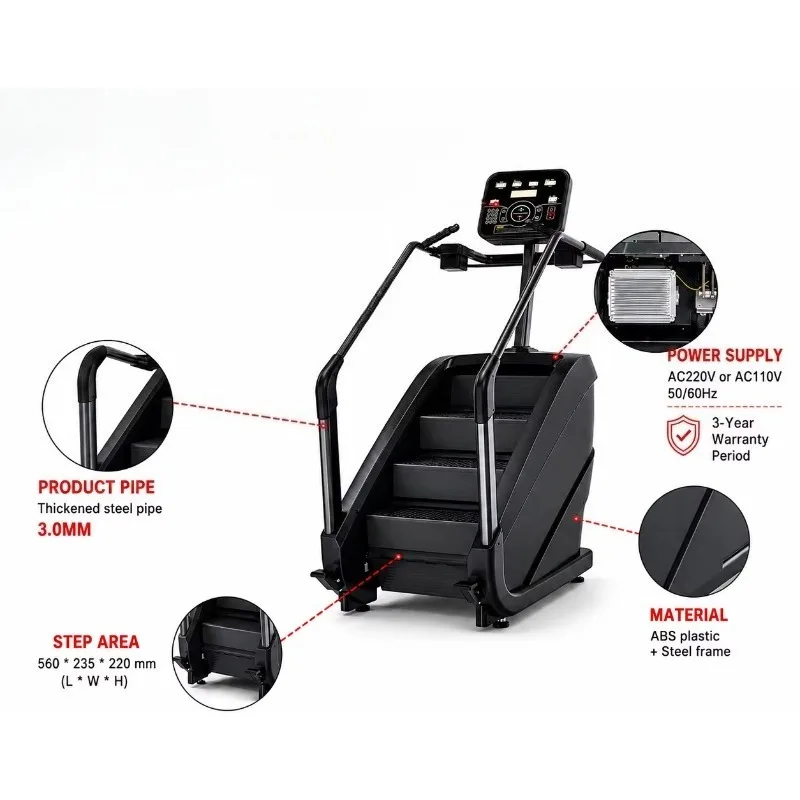 Commercial Stair Climber Machine Cardio Training Equipment with LED LCD Display for Fitness Club Gym Use Fitness Equipment