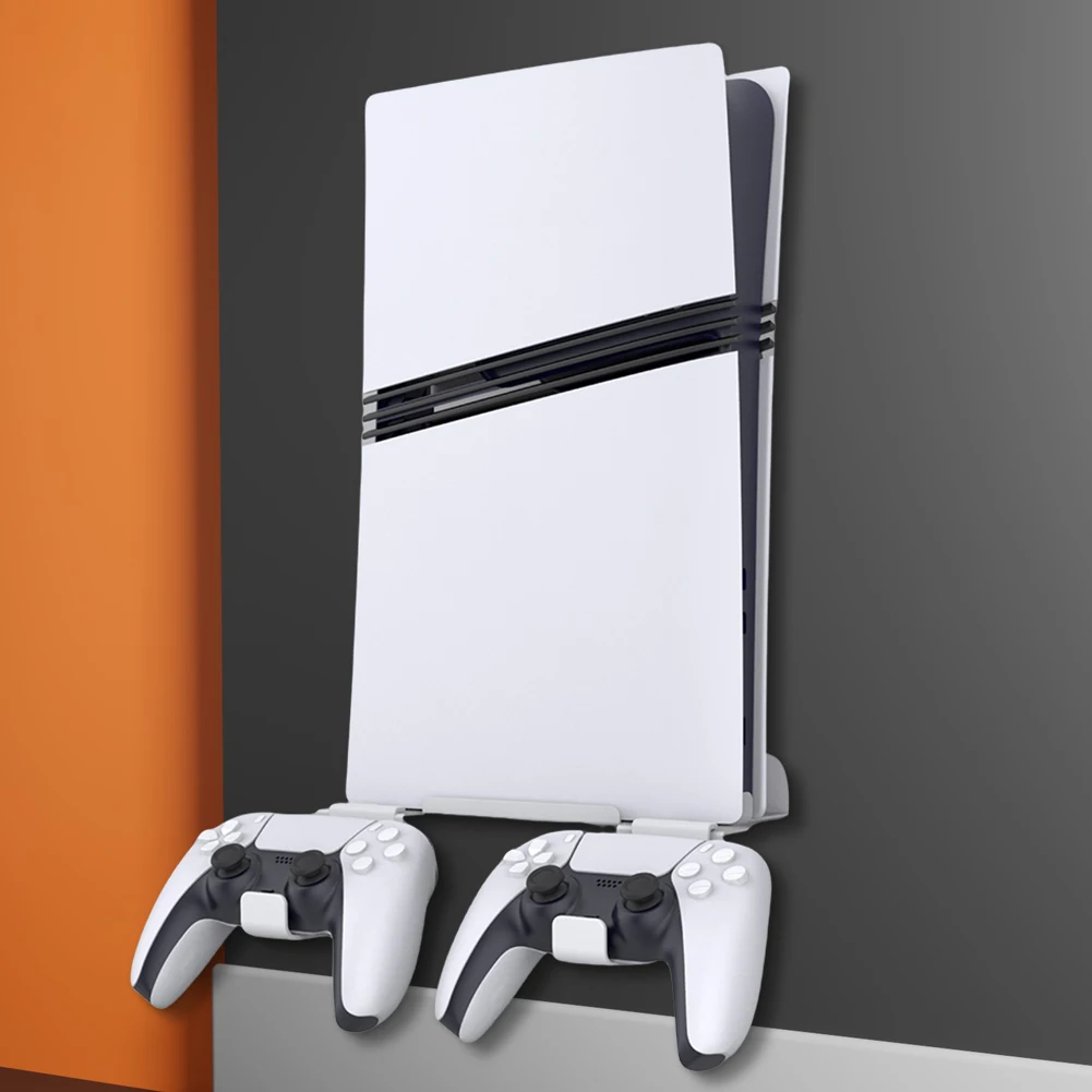 

Wall Mount Host Universal Wall Bracket with Controller Hook Console Dock Bracket Hanging Wall Holder for PS5 Pro/PS5 Slim