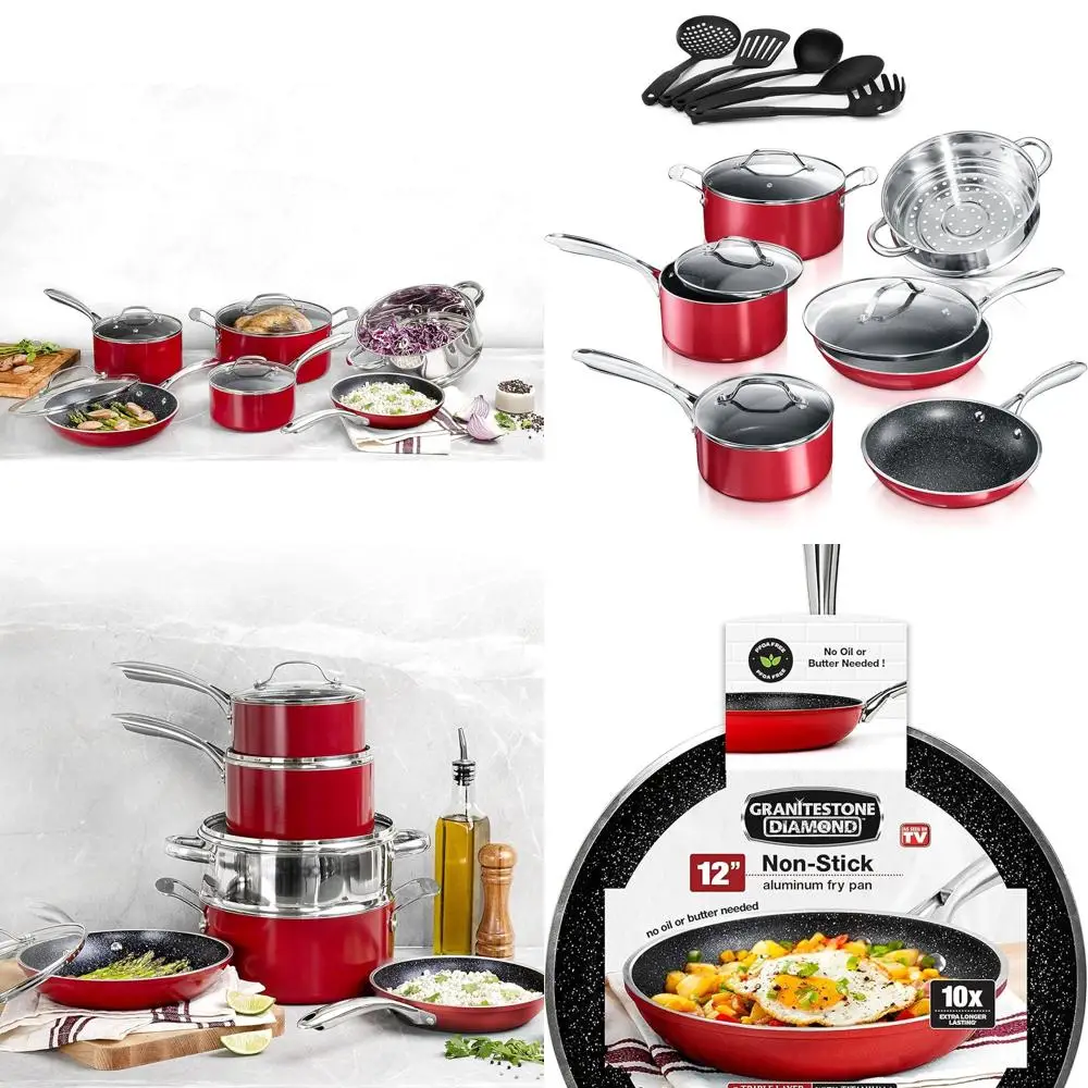 

Red Large Kitchen Cookware Set