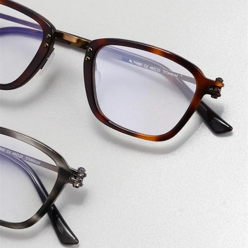 

Italian Brand Titanium Acetate Glasses Frame Men's Handmade Square Prescription Eyeglasses Women Myopia Eyewear Spectacles Frame