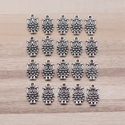IFOCUS 20pcs/Lot Owl Charms For DIY Jewelry Making Zinc Alloy 13x8mm/0.51x0.31inch