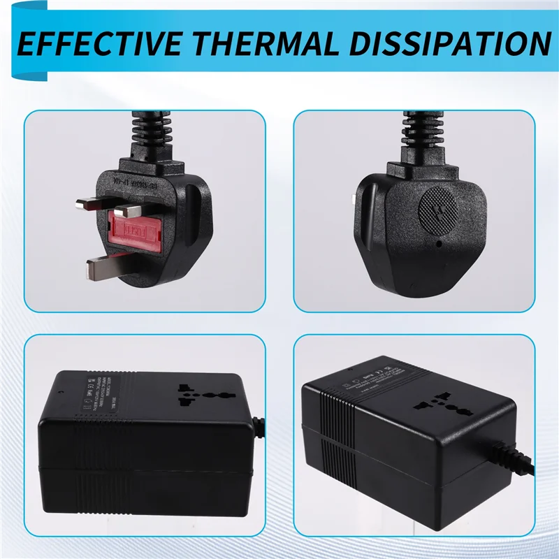 محول جهد مزدوج الوظيفة 300 وات، يحول 220 فولت إلى 110 فولت و110 فولت إلى 220 فولت، محول سفر بقابس المملكة المتحدة-AS97