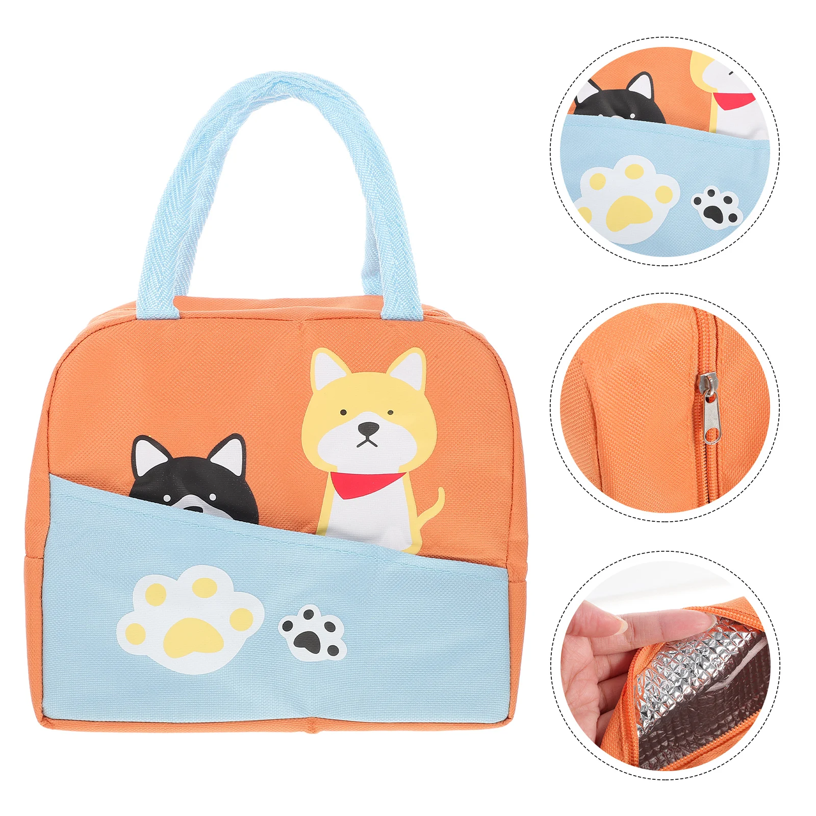 

Aluminum Foil Insulated Lunch Bag Washable Pouch Reusable Tote Heat Preservation Food Storage Portable Large Capacity