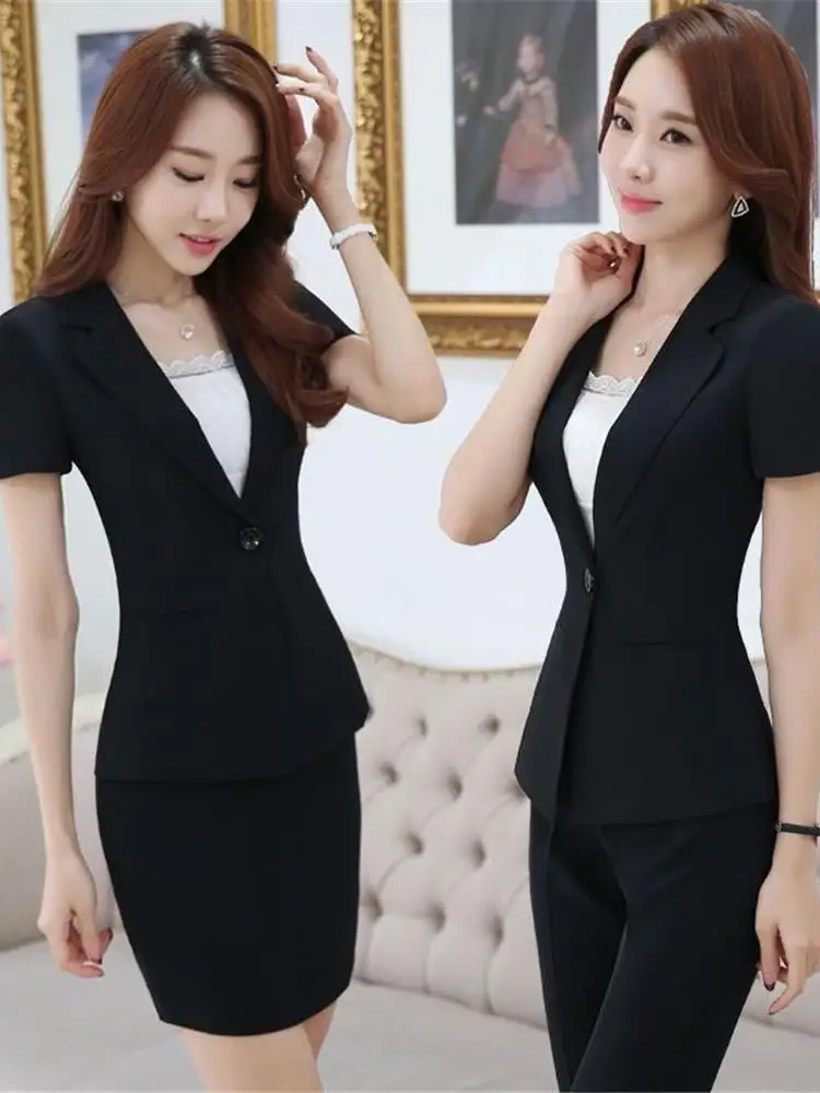 

Летний тонкий Profional ort Sve OL Sle Женский Jaet Clean Fit Hotel Work orm Top Quali Faionable