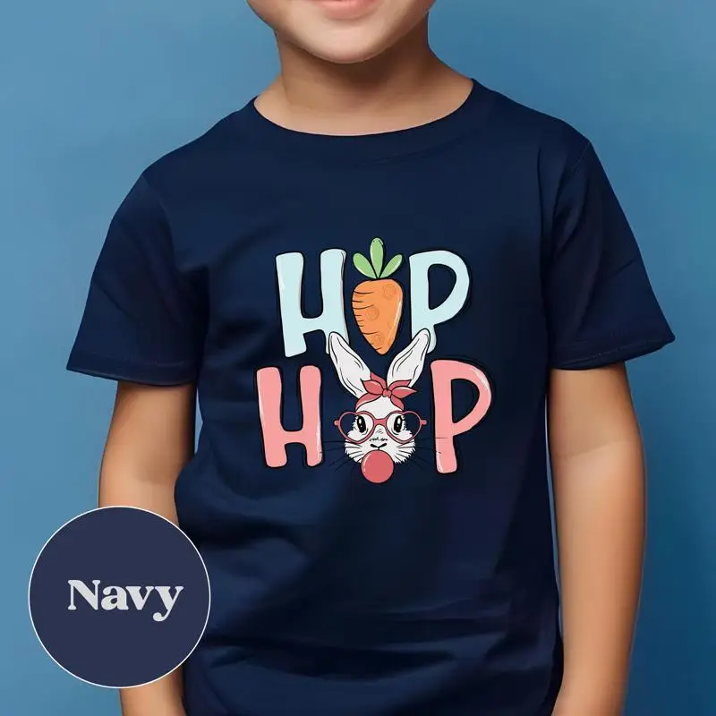 

Футболка с пасхальным кроликом в стиле хип-хоп для детей, милый день для малышей