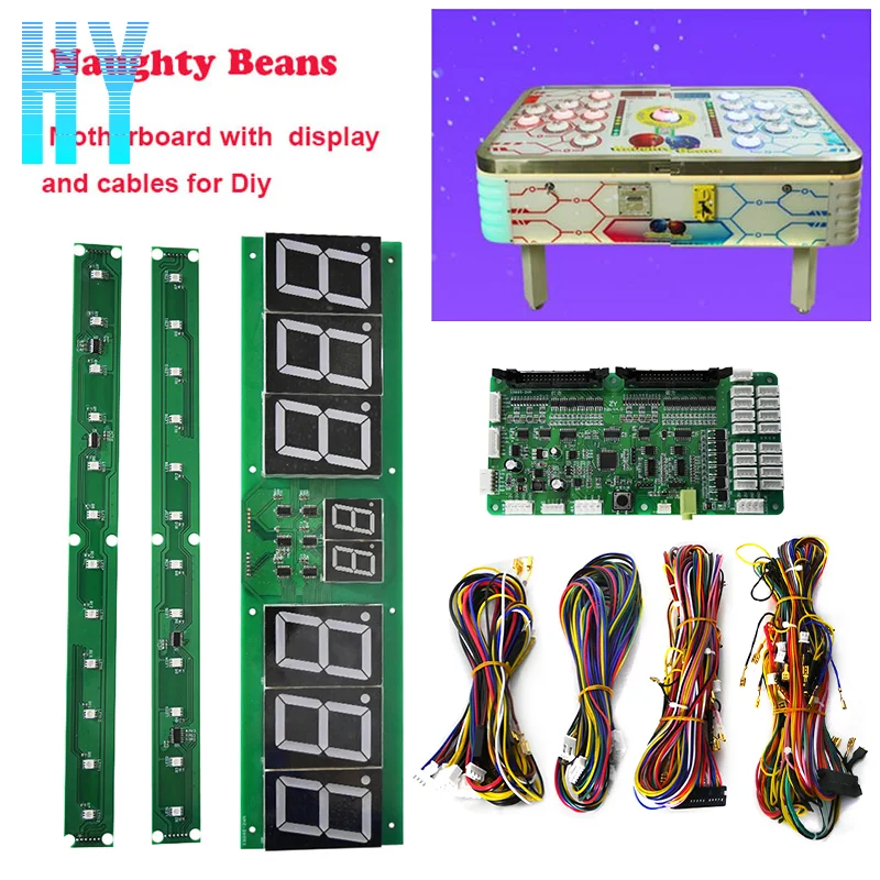

Naughty Beans Carnival Arcade Game DIY Kit Interactive Button Game Motherboard with Display Screen Full Wiring