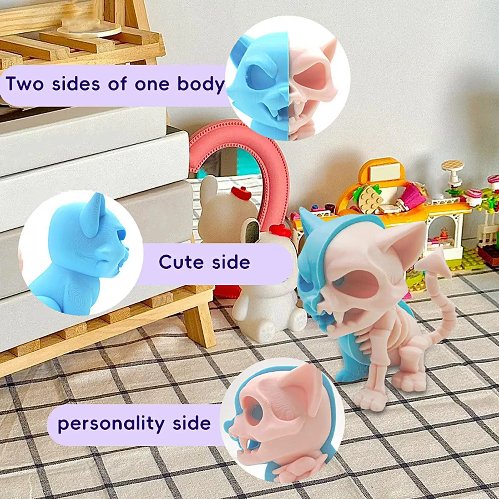 

Фигурка кошки на Хэллоуин, скелет, декор кошки, статуя животного, украшения на Хэллоуин, реквизит для фотосессии, жуткие украшения для дома для спальни